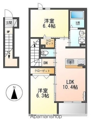 ＬｕＬｕ　Ａｉｎａ（ルルアイナ）[2LDK/55.28m2]の間取図