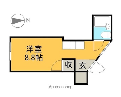 こーぽはりまや[1R/10m2]の間取図