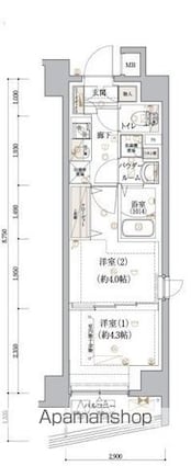 ＥＣＲＥＤＥ上板橋[1K/25.82m2]の間取図