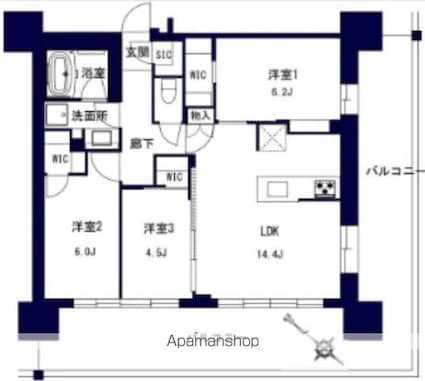 （仮称）千葉市中央区問屋町計画[3LDK/70.65m2]の間取図