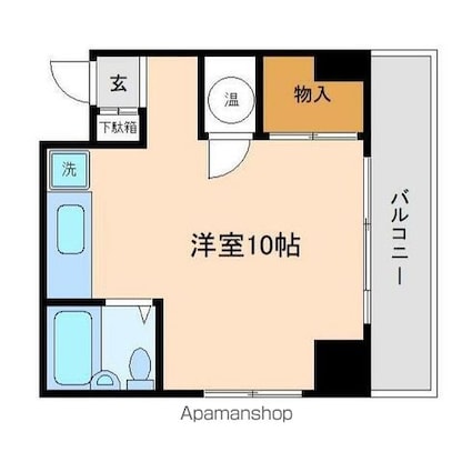 ライオンズマンション台町[1R/28.16m2]の間取図