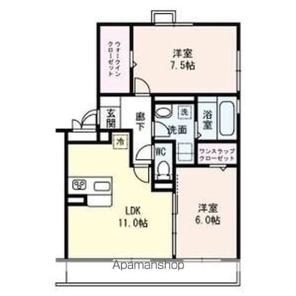 ユートピア[2LDK/60.7m2]の間取図