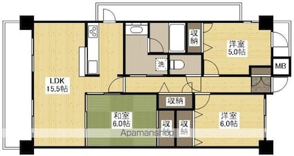 アルファステイツ南蔵王[3LDK/74.52m2]の間取図