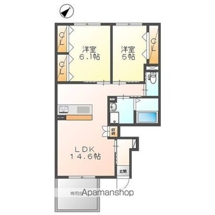 アルバ[2LDK/58.81m2]の間取図