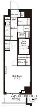 アーバンパーク江古田の森[1K/25.52m2]の間取図