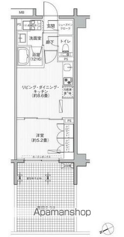 【メゾンカルム市谷仲之町の間取り】