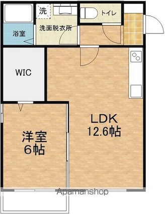 ベルリードマンション島内[1LDK/45.75m2]の間取図