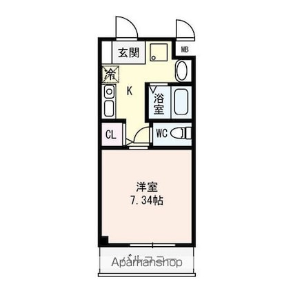 レジデンス壽[1K/24.82m2]の間取図