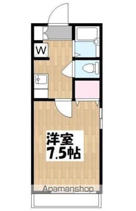 東京都世田谷区若林２丁目[1K/22.8m2]の間取図