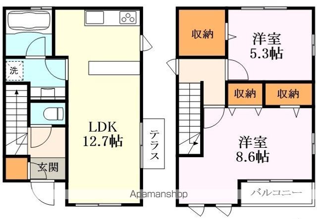 近鉄京都線 寺田駅 徒歩6分 2階建 築10年の間取り写真