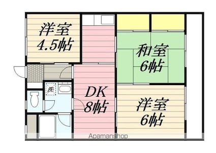 和歌山県和歌山市新中島[3DK/56.55m2]の間取図