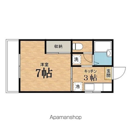 メゾン東豊田[1K/23.4m2]の間取図