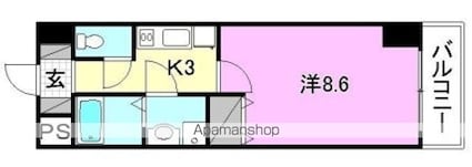 ガリレオビル１[1K/25.5m2]の間取図