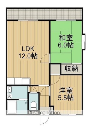 尾崎レジデンス[2LDK/51.97m2]の間取図