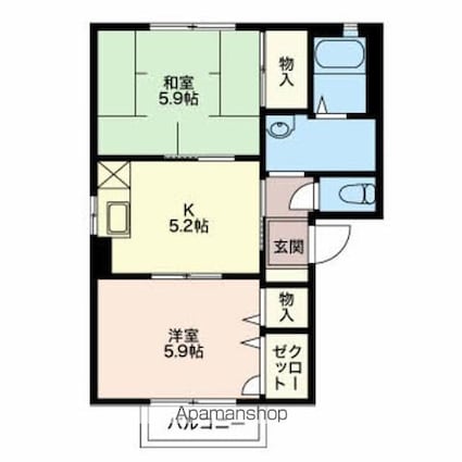 フォーレス　マロニエ[2K/42.84m2]の間取図