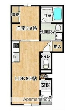 エルミタージュ[1LDK/32.25m2]の間取図