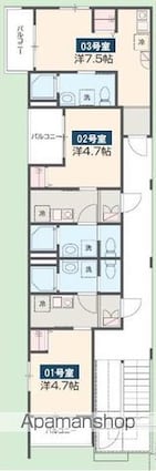 ＭＥＬＤＩＡ京成稲毛[1R/19.2m2]の間取図