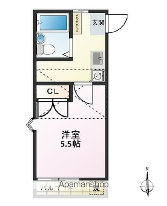 アライハイツ[1K/17.01m2]の間取図