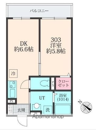 メグリオ南流山[1DK/28.82m2]の間取図