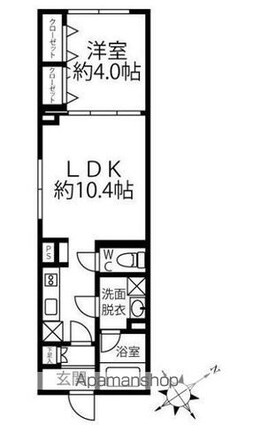 クリオラモード水天宮前[1LDK/34.25m2]の間取図