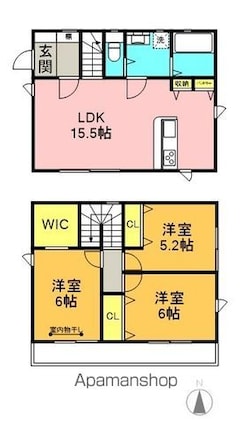 ネオハイム岐阜則武Ⅱ[3LDK/79.48m2]の間取図