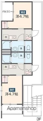ＭＥＬＤＩＡ京成稲毛[1K/18.42m2]の間取図