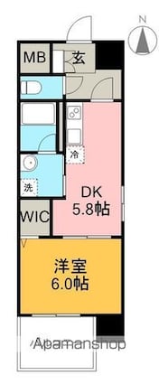 アバンギャルド播磨屋[1DK/33.48m2]の間取図