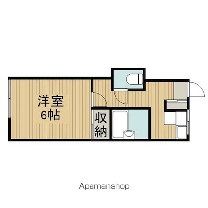 第二かずさ荘[1K/21.26m2]の間取図