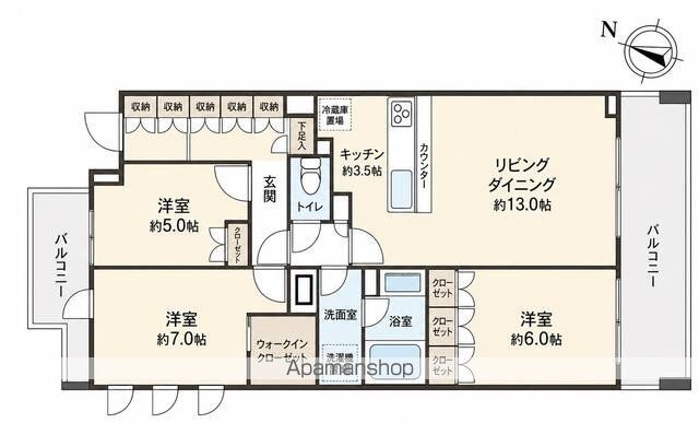 横濱紅葉坂レジデンス壱番館の間取り写真