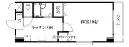 ドミールＳ[1K/32.39m2]の間取図