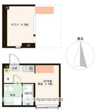 東京都中野区若宮２丁目[1R/13.92m2]の間取図