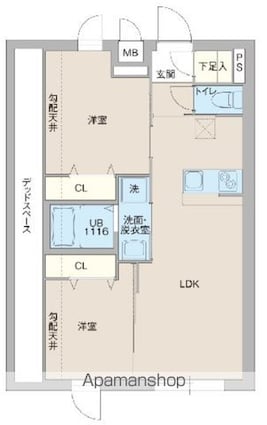 プロスタイルウェルス東武練馬[2LDK/44.08m2]の間取図