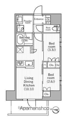ｎｉｄｏ　ＭＩＮＯＷＡ[2LDK/40.48m2]の間取図
