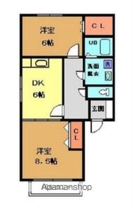 Ｇクレフ[2DK/50.38m2]の間取図