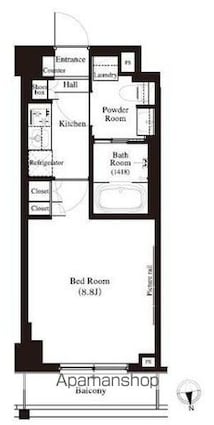 アーバンパーク江古田の森[1K/27.88m2]の間取図