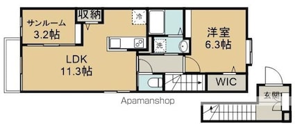 仮）川越市アパートⅡ[1LDK/50.74m2]の間取図