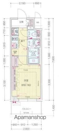 プレサンス上前津ディアシス[1K/21.28m2]の間取図