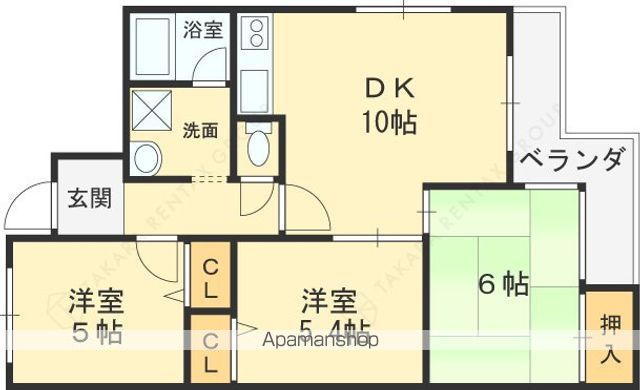 シャトー三島野の間取り写真