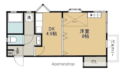 ティアラハウス松ヶ丘Ⅱ[1DK/29.83m2]の間取図