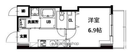 エム・グランヴィア駒形[1K/25.43m2]の間取図