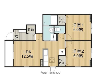サンヒルズ[2LDK/55.23m2]の間取図