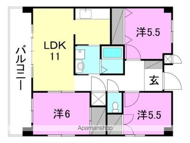 ロイヤルアネックスシエナ[3LDK/65.36m2]の間取図