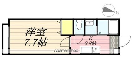 シェルム[1K/24.43m2]の間取図