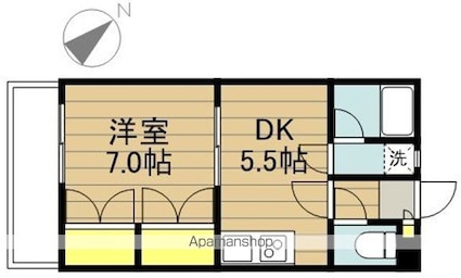 戸田パークヒルズ[1DK/30m2]の間取図