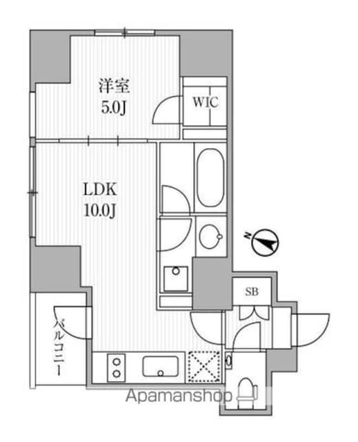 ディームス大手町ノース[1LDK/37.91m2]の間取図
