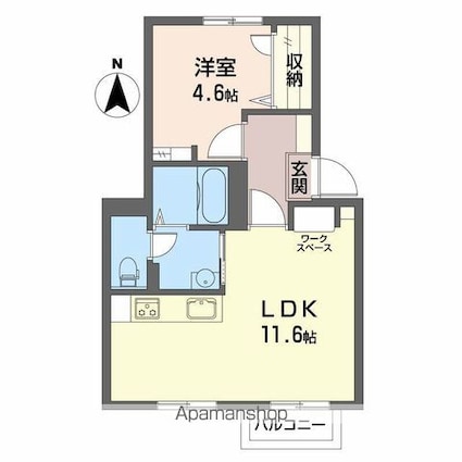 ヴィラ　島立[1LDK/39.32m2]の間取図