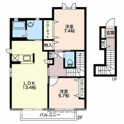 ブランシェ藤森[2LDK/63.25m2]の間取図