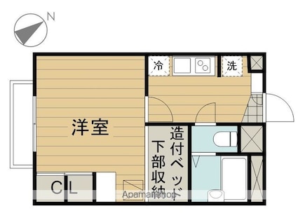 プライムコート中神[1K/19.87m2]の間取図