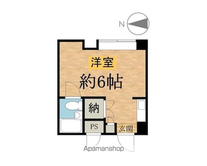 第２長嶋ハイツ[1R/17.6m2]の間取図