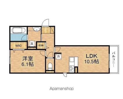 ハイドンホーフ[1LDK/42.63m2]の間取図